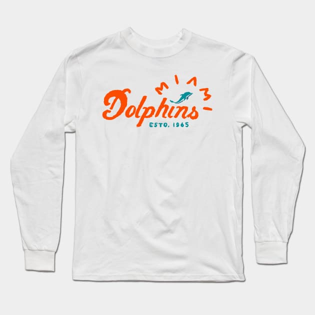 Miami Dolphiiiins 08 Long Sleeve T-Shirt by Very Simple Graph